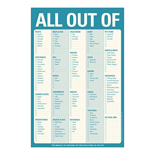 Knock Knock All Out Of Pad Grocery List Note Pad, 6 x 9-inches (Blue)